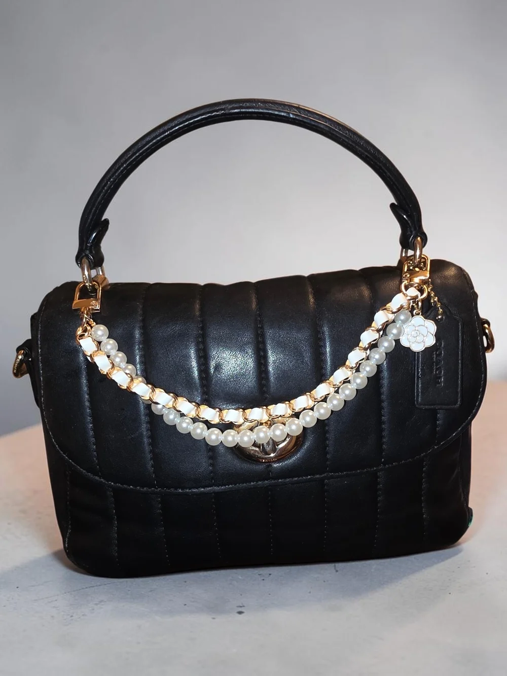 Coach Marlie Black Quilted Top-Handle Handbag/Crossbody